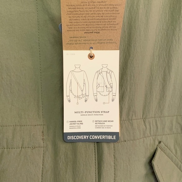 ROYAL ROBBINS VEST to Convertible Jacket Raincoat UPF 30+ SMALL Green NWT - Picture 8 of 10